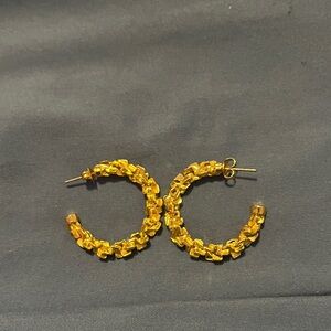 Gold Beaded Hoop Earrings